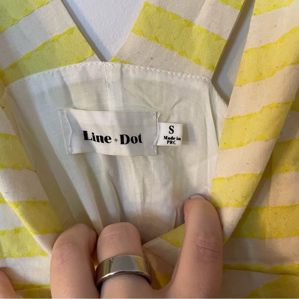Line + Dot Yellow Striped Dress small - Picture 3 of 5